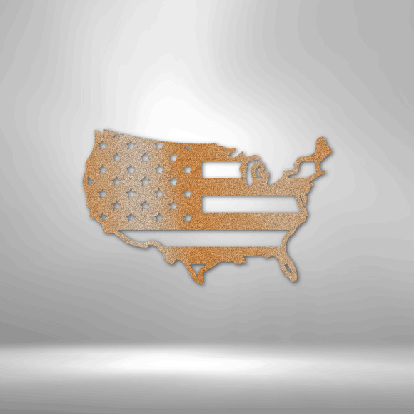 USA Flag Steel Sign Laser Cut Powder Coated Home & Office Metal Wall Decor Multi